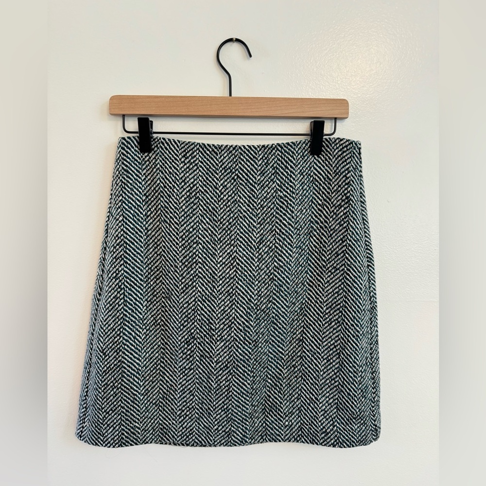 LOFT Houndstooth Wool Blend Skirt - Size 2